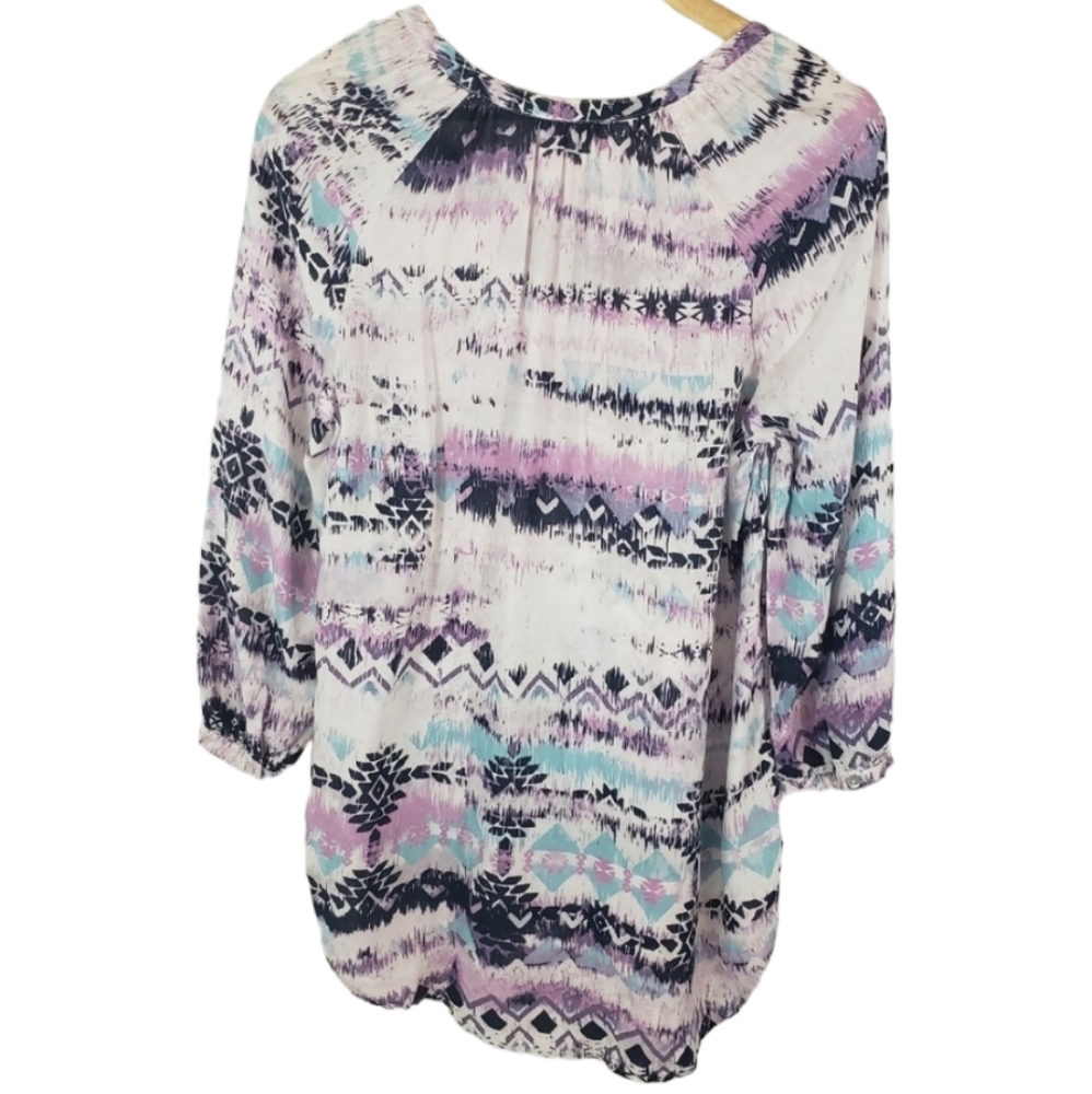 Beach Lunch Lounge Boho Vneck Blouse - Picture 2 of 6